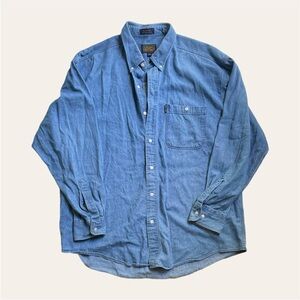Chaps Ralph Lauren Blue Denim Button-Down Shirt